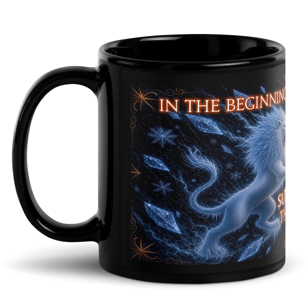 "In the Beginning There Was War" Black Coffee Mug