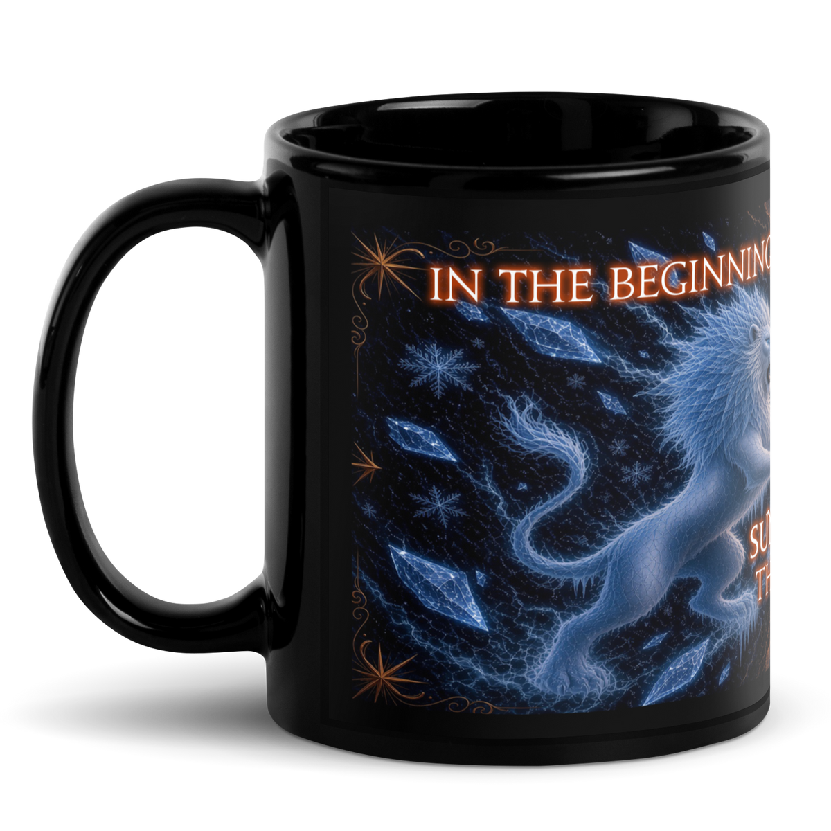 "In the Beginning There Was War" Black Coffee Mug